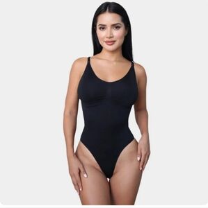 Black Shapewear Bodysuit with Scoop Neckline